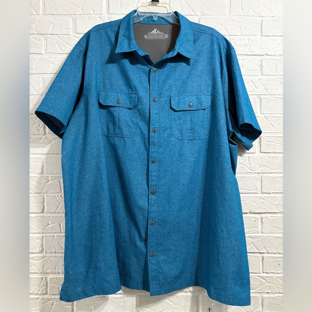 Croft & Barrow Quick Dry Blue Casual Button Down Shirt